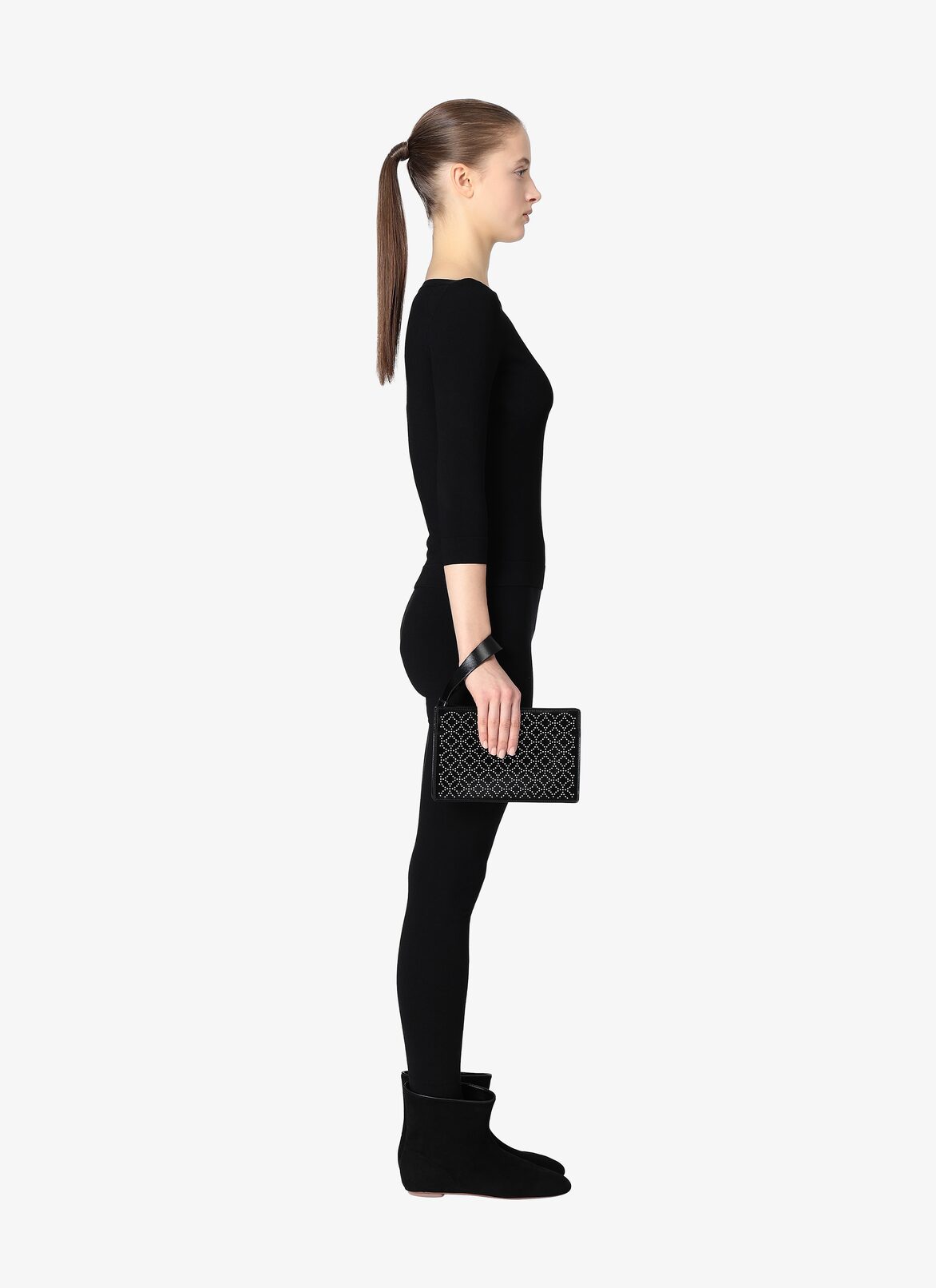 POCKET CUIR LUX CLOU ARABESQUE BLACK ALAÏA BLACK  POCKET CUIR LUX CLOU ARABESQUE BLACK